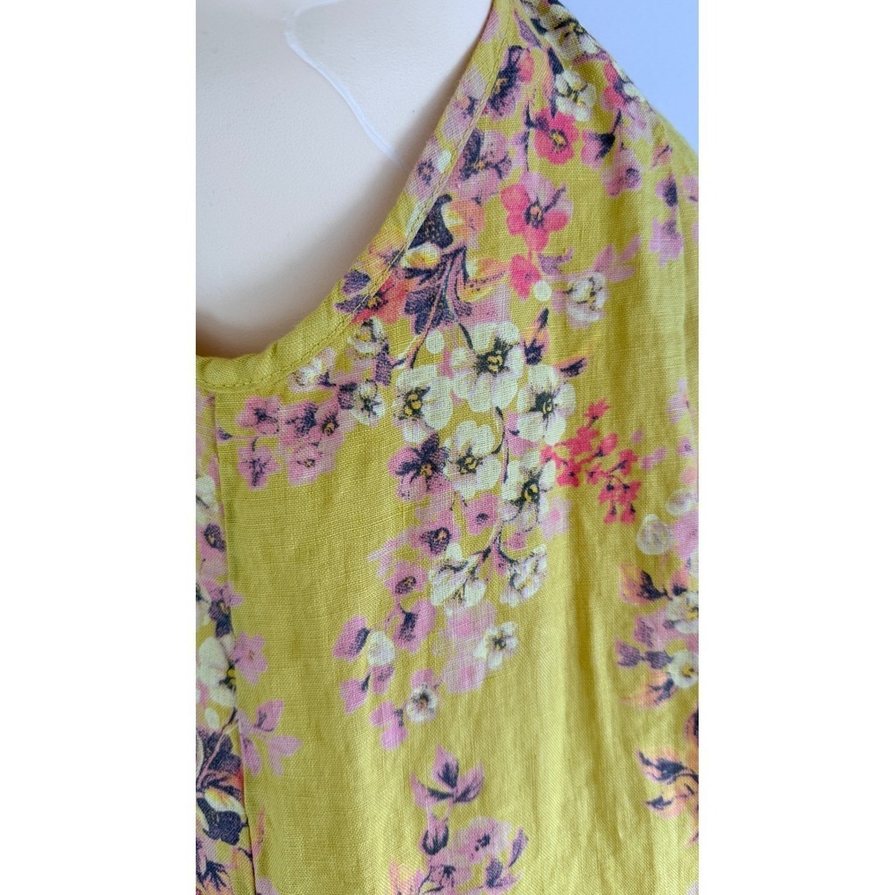Bellambra Made in Italy 100% Linen Floral Halter Dress Yellow Pink Small - Picture 6 of 10
